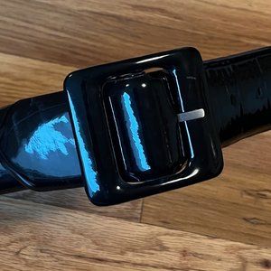 Ann Taylor | Patent Leather Wide Belt | Black | Size XS